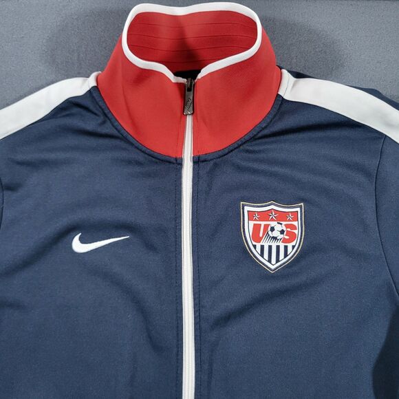 Nike Team USA Soccer Track Jacket Mens Large Blue Full Zip Olympics Sports - Picture 1 of 16